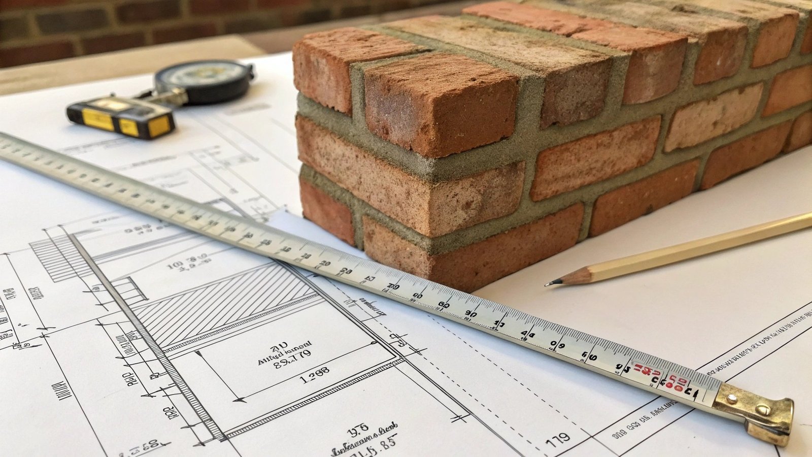 Party wall construction detail showing shared wall structure
